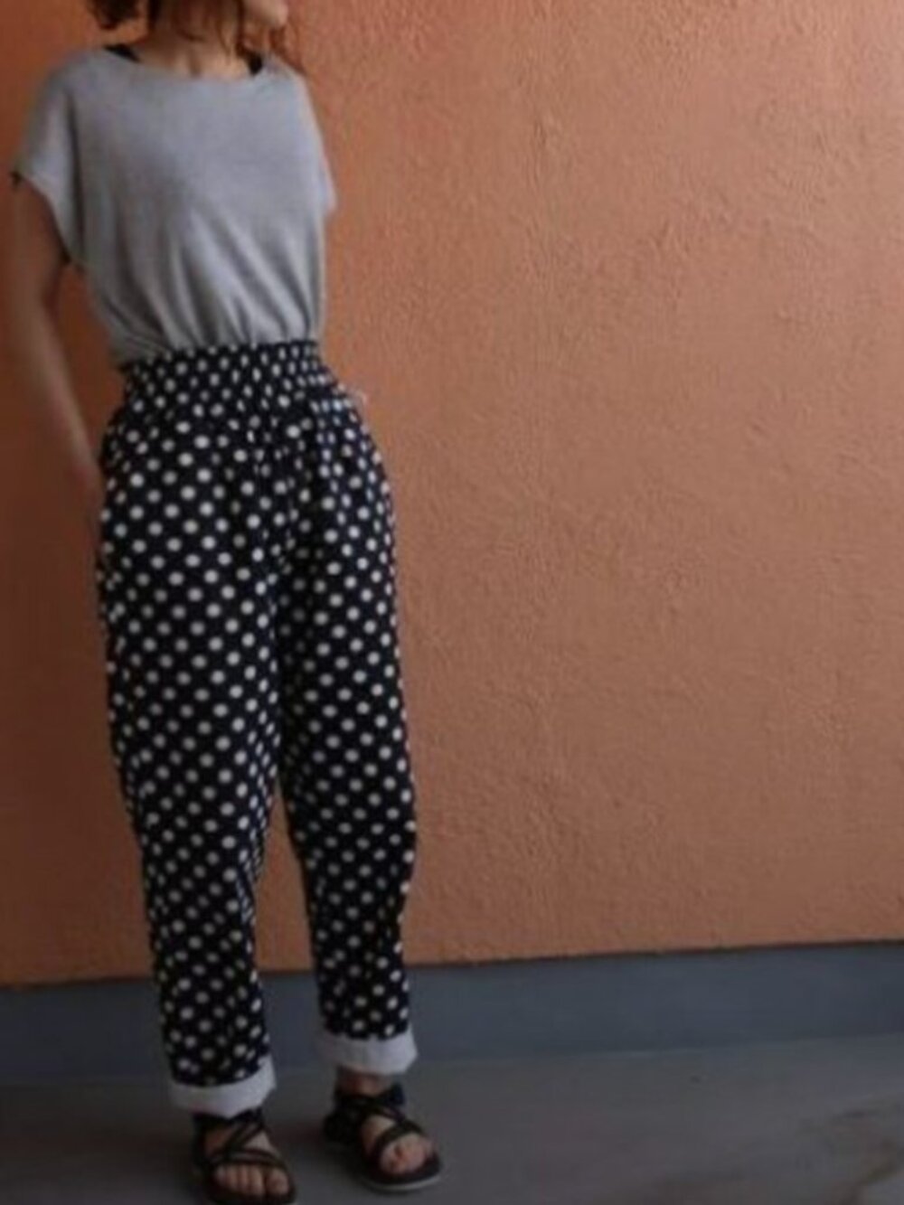 Black and White Polkadot Cookman Pants